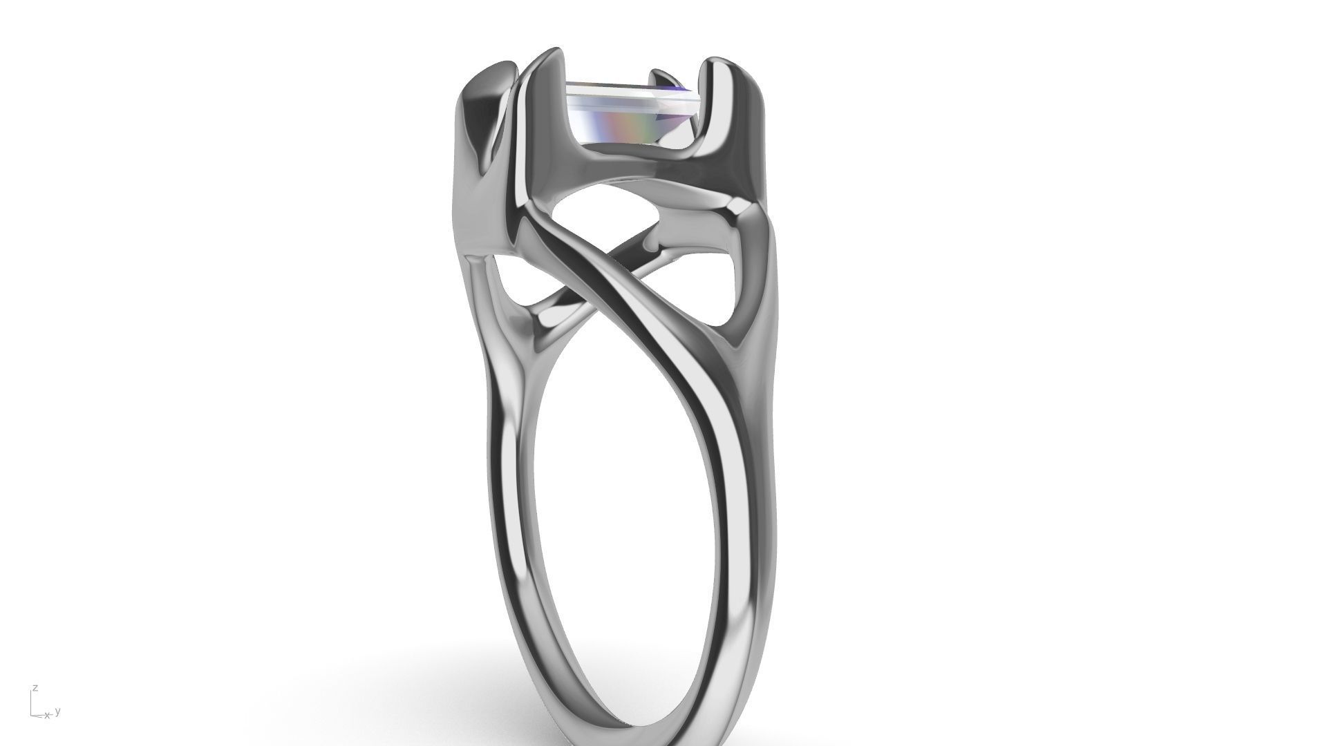 Modern BAGUETTE RING STL VERIFIED 3D print model_8