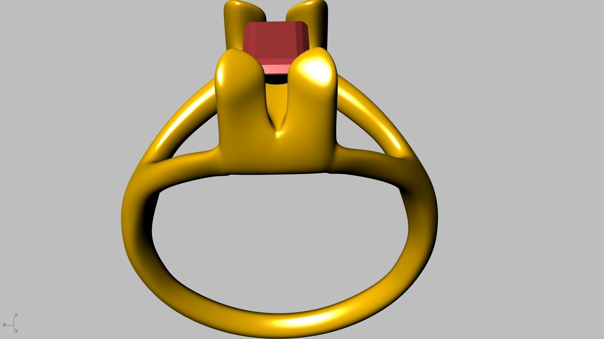 Modern BAGUETTE RING STL VERIFIED 3D print model_16