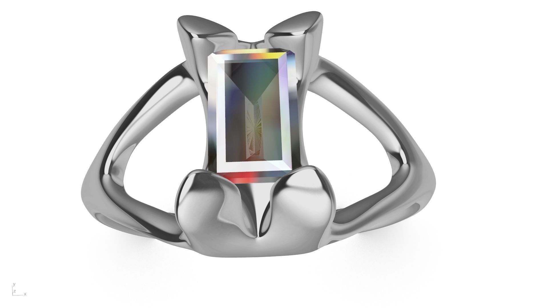Modern BAGUETTE RING STL VERIFIED 3D print model_1