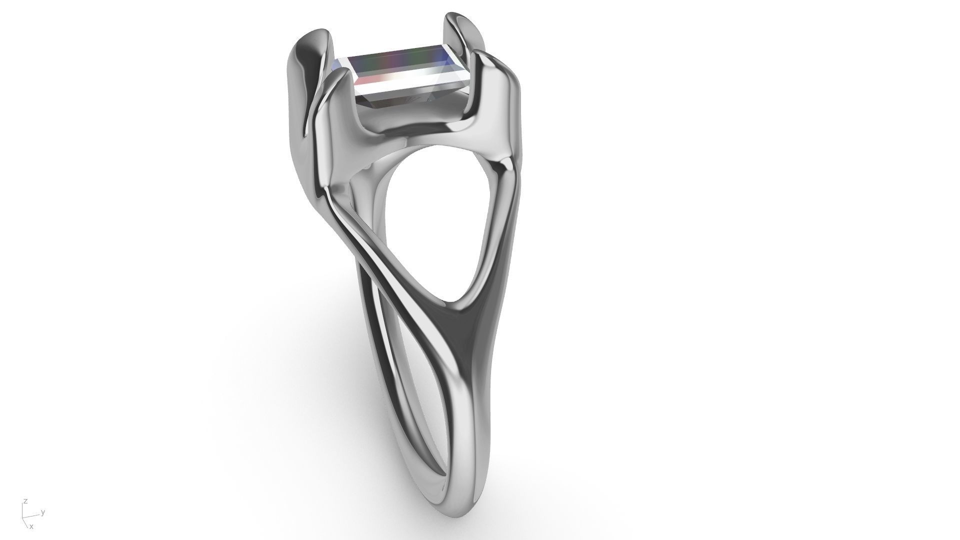 Modern BAGUETTE RING STL VERIFIED 3D print model_11