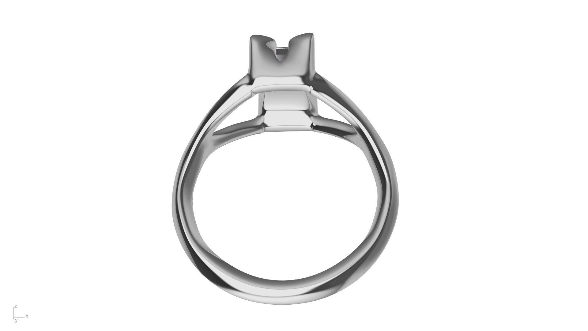 Modern BAGUETTE RING STL VERIFIED 3D print model_9