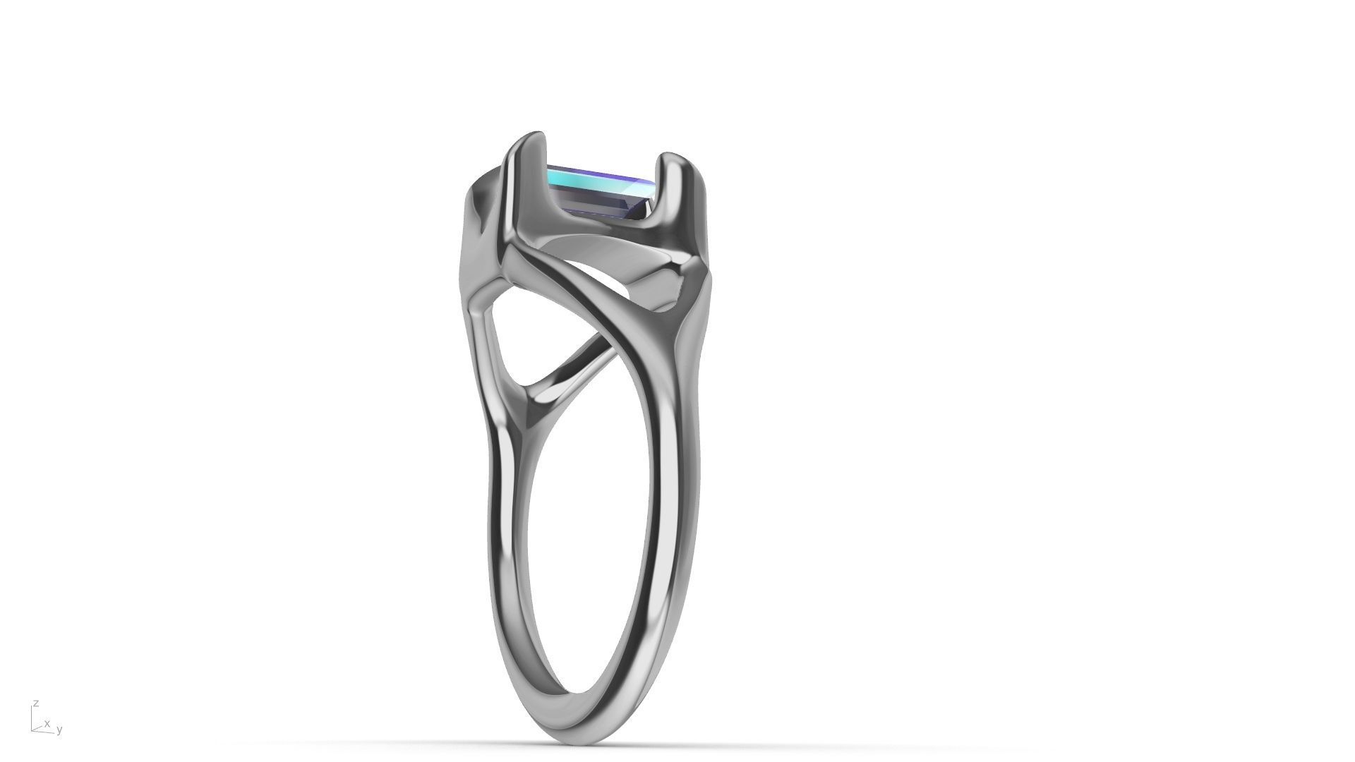 Modern BAGUETTE RING STL VERIFIED 3D print model_10