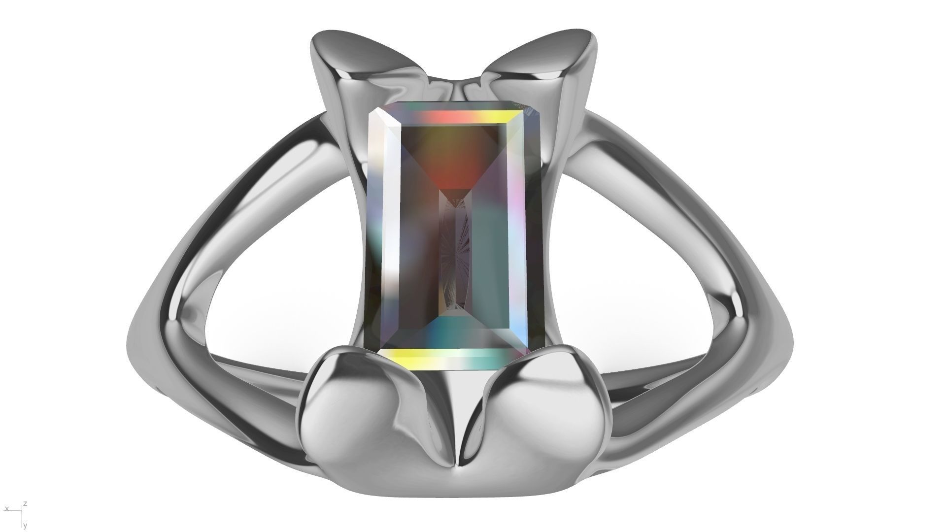 Modern BAGUETTE RING STL VERIFIED 3D print model_14