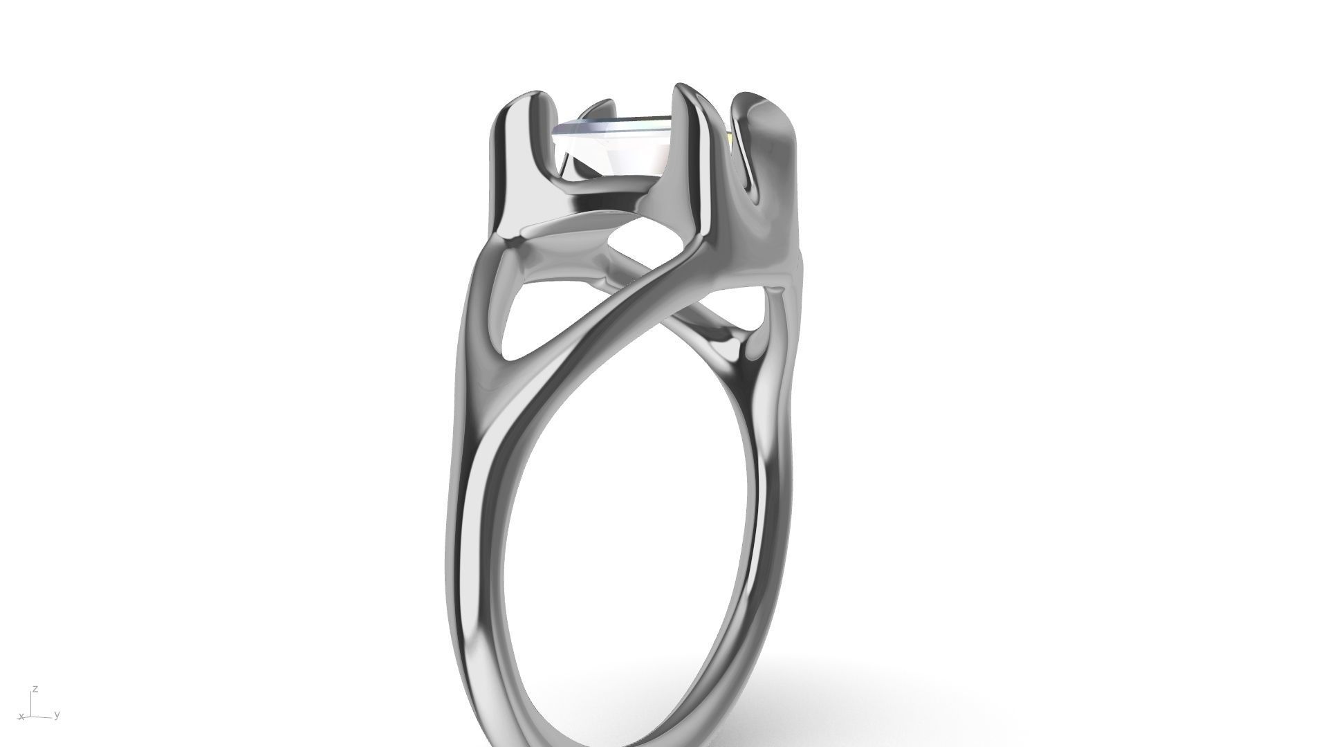 Modern BAGUETTE RING STL VERIFIED 3D print model_7
