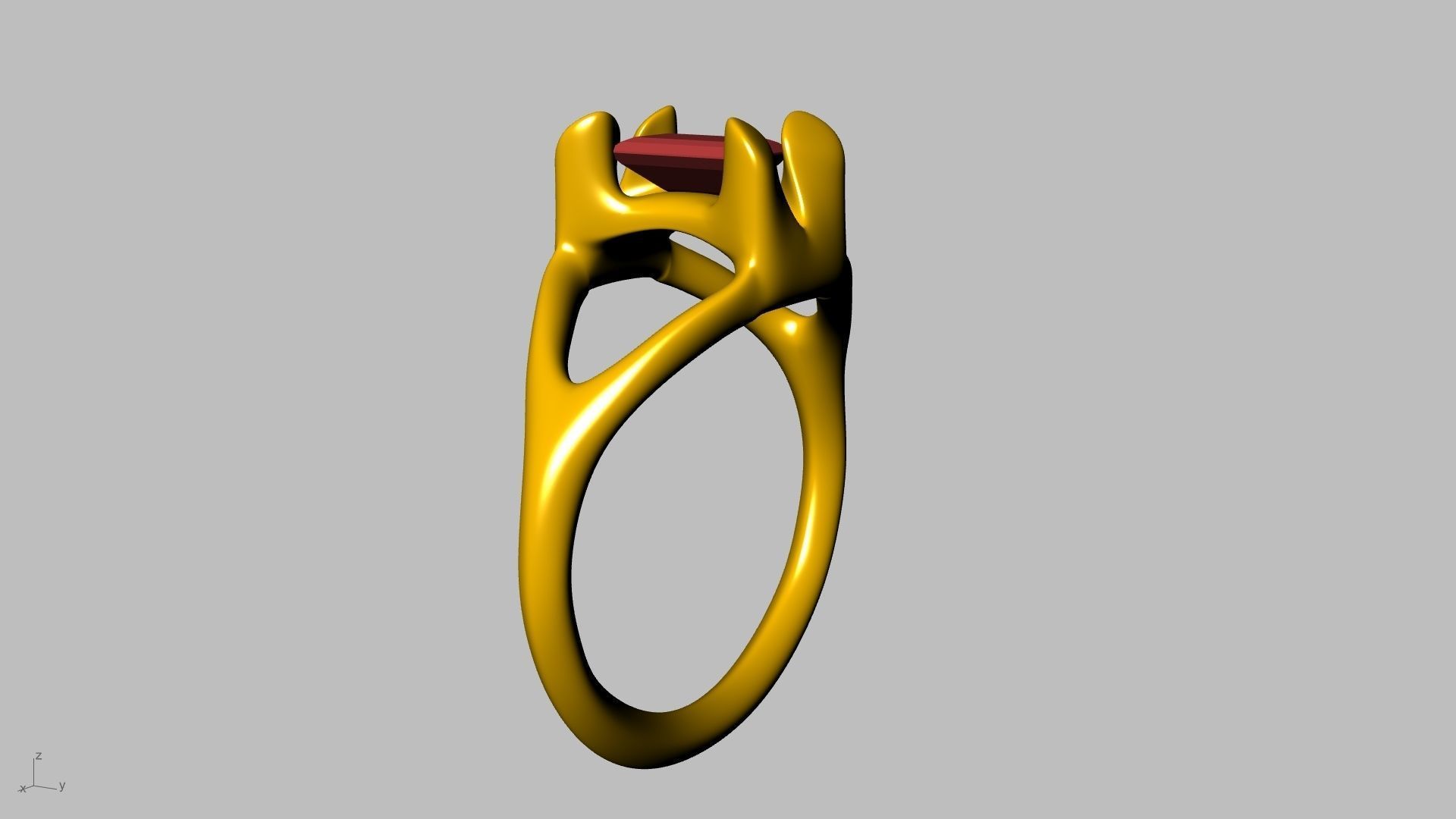 Modern BAGUETTE RING STL VERIFIED 3D print model_17