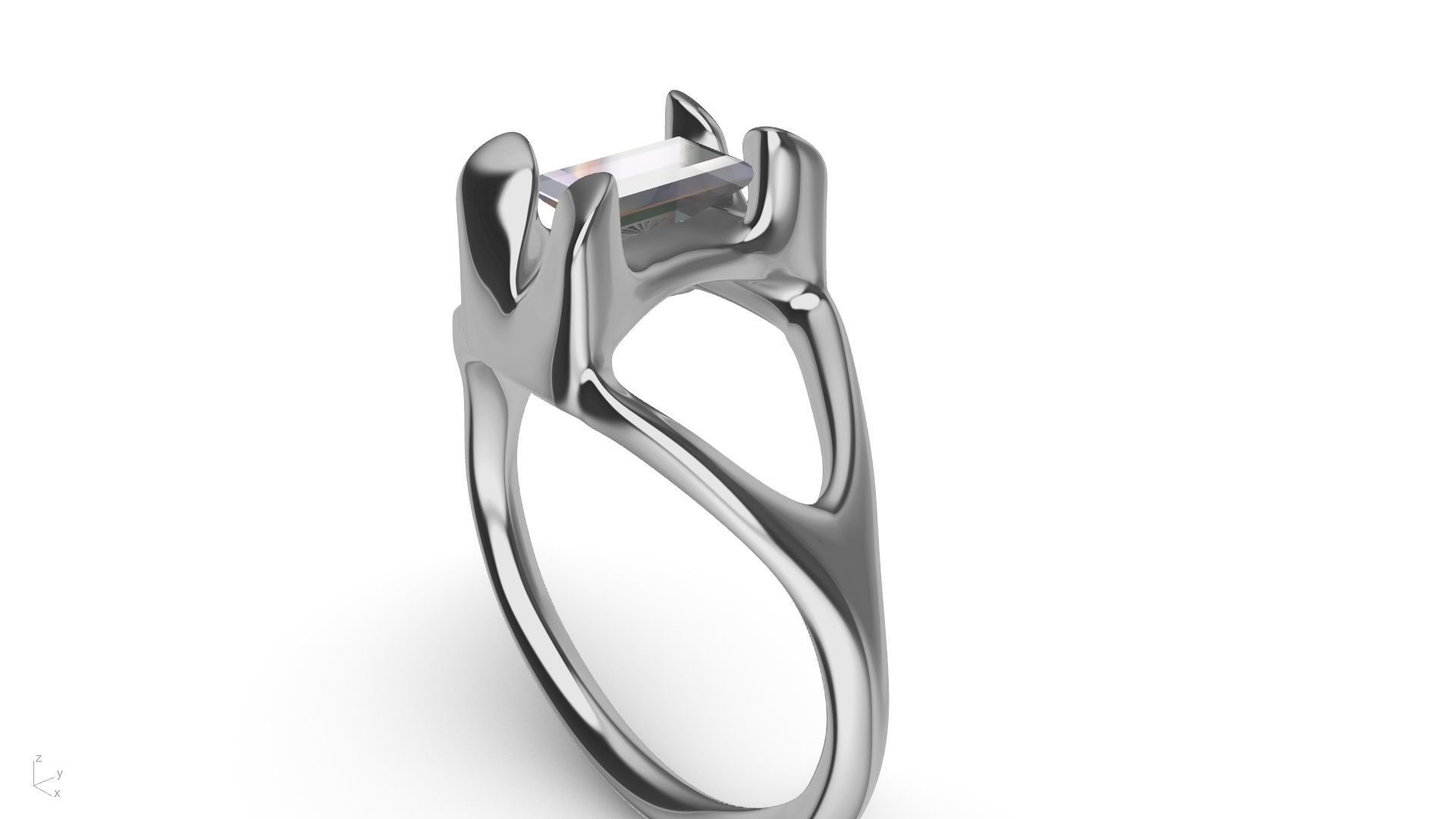 Modern BAGUETTE RING STL VERIFIED 3D print model_3