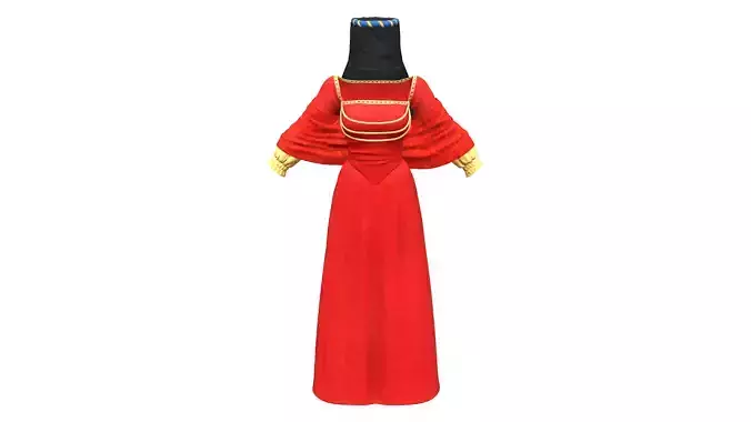 Medieval Royal Outfit Dress Gown With Maiden Weil and Arm