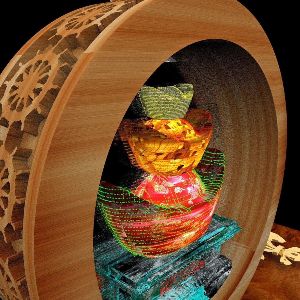 Chinese gold Ingot 3D model_4