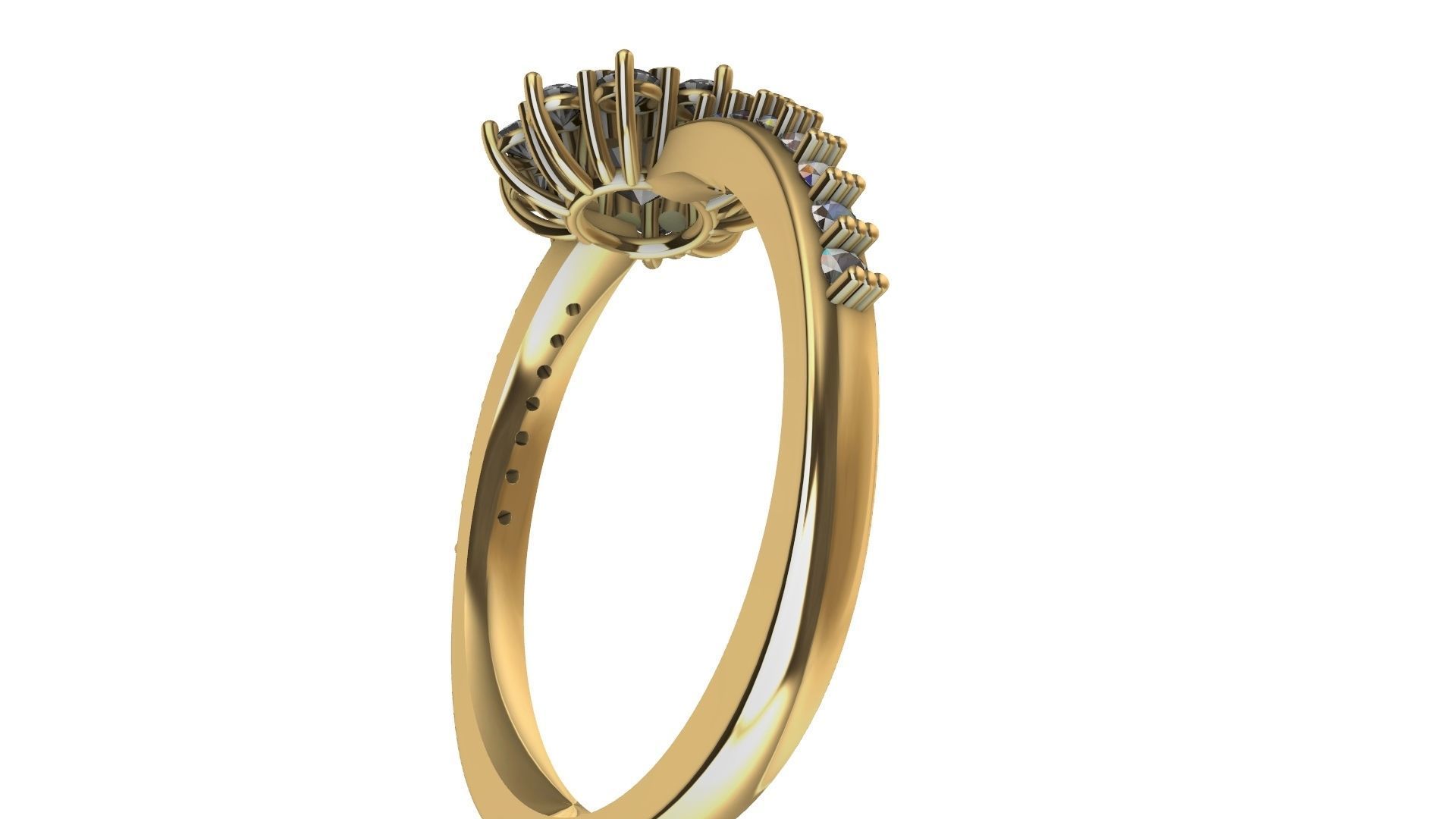 square shank cluster ring stl veriffied 3D print model_15