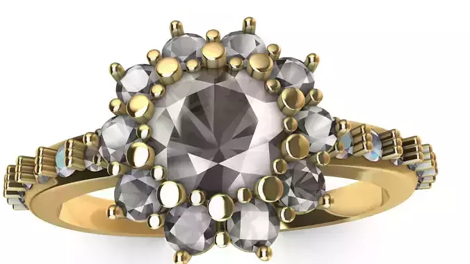 square shank cluster ring stl veriffied