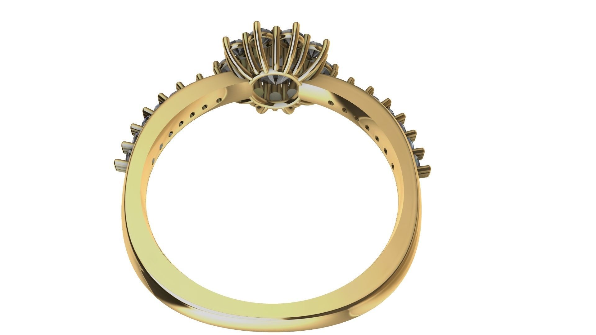 square shank cluster ring stl veriffied 3D print model_24