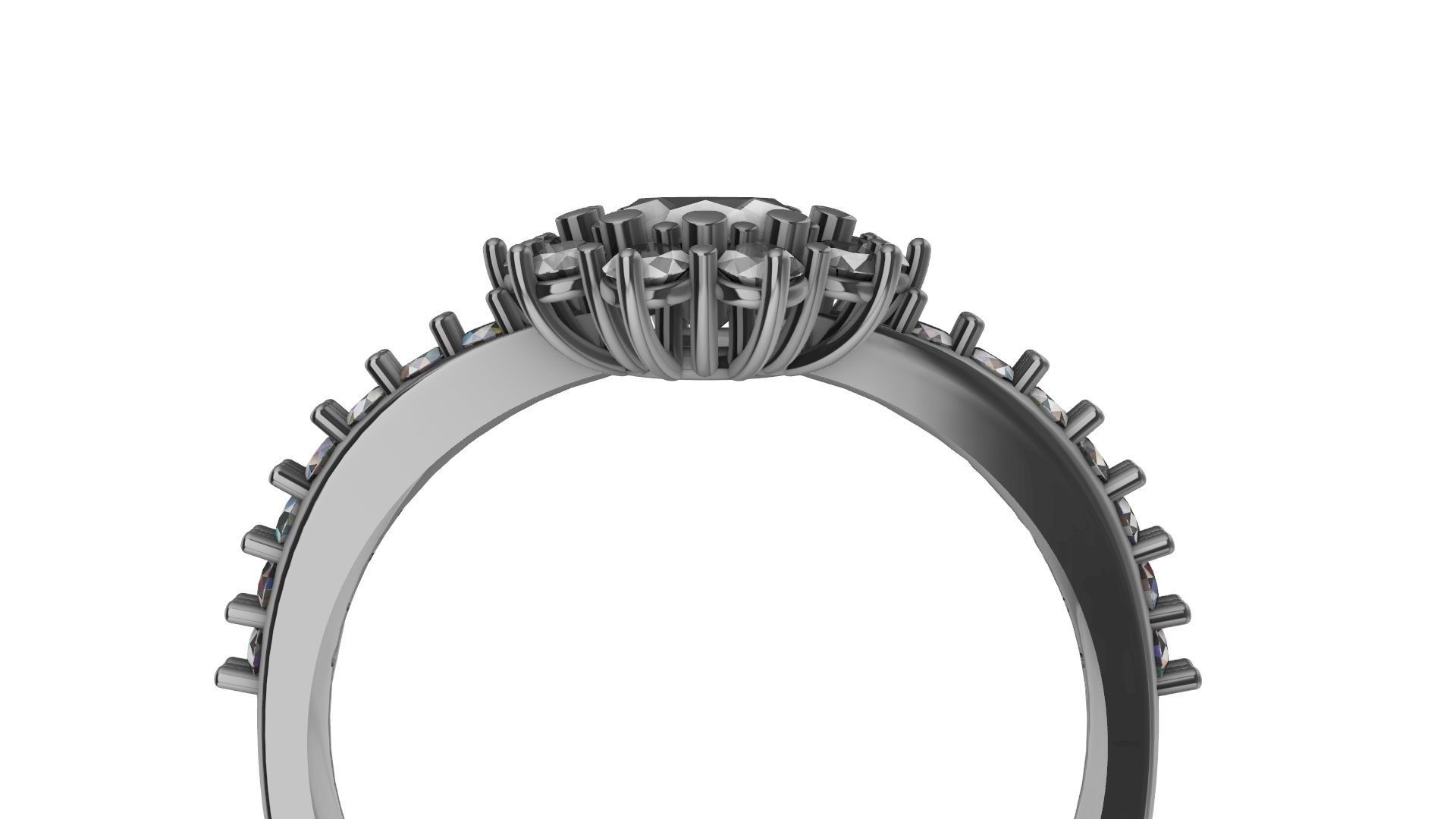 square shank cluster ring stl veriffied 3D print model_28