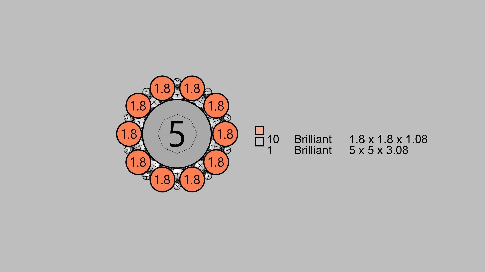 square shank cluster ring stl veriffied 3D print model_7