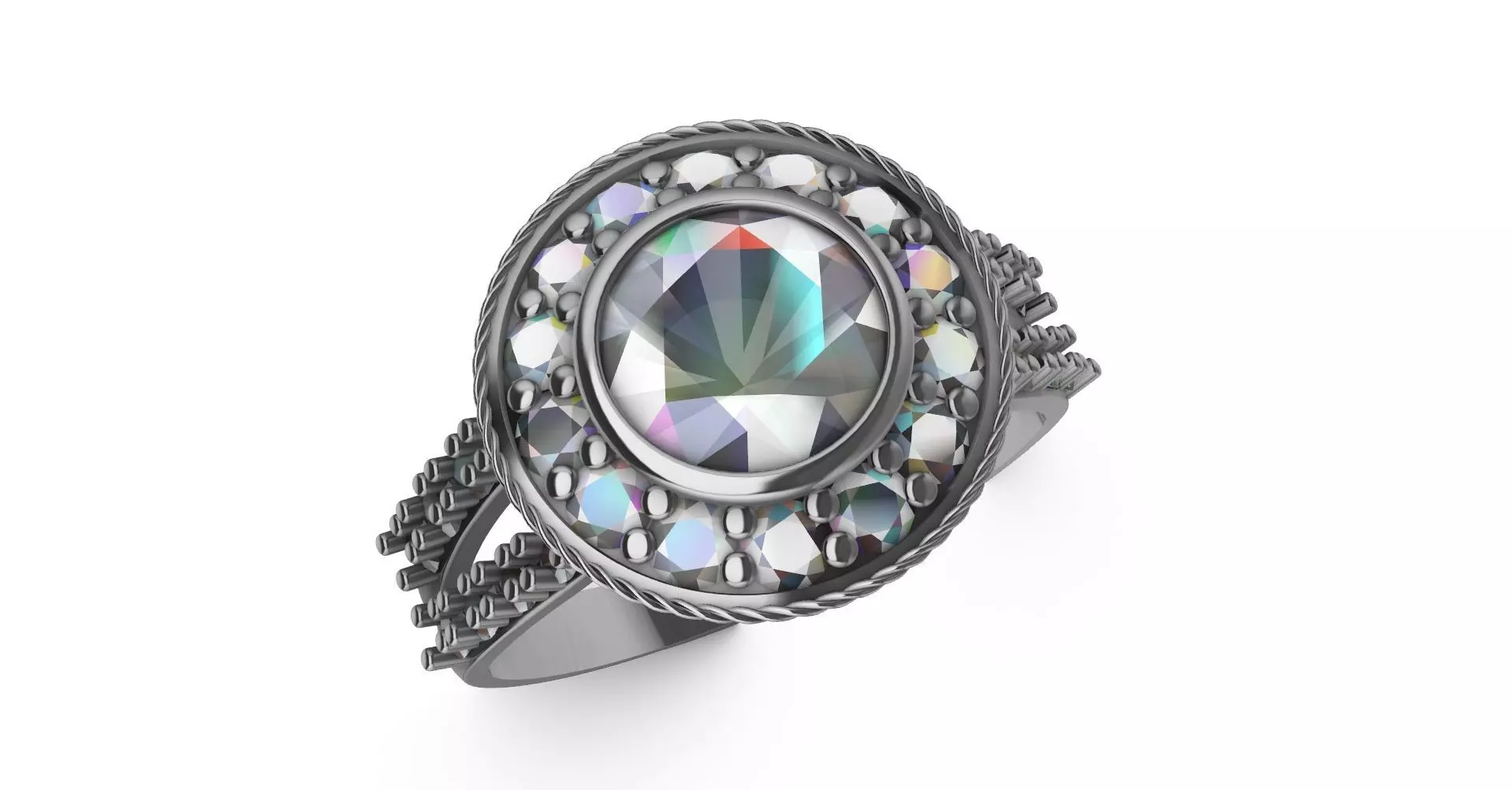 split shank halo ring stl verified 3D print model