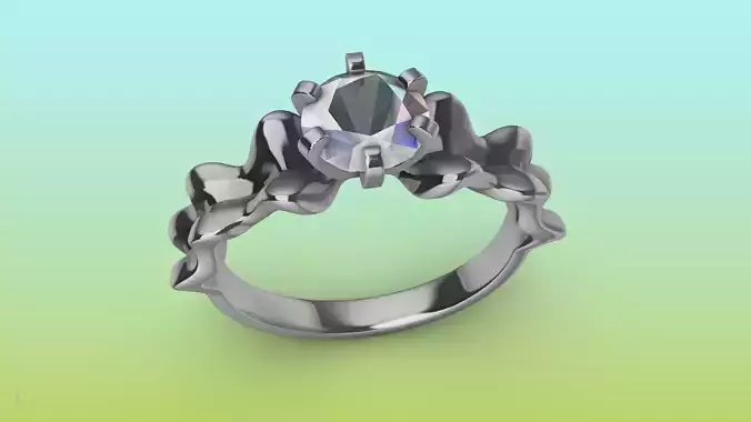 ruffle solitaire ring stl verified