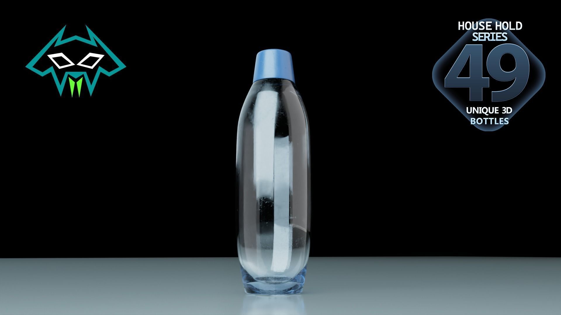 House Hold Series - 49 Unique 3D Bottles - 3rd Batch  Low-poly 3D model_3