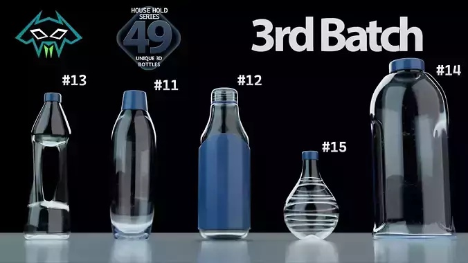 House Hold Series - 49 Unique 3D Bottles - 3rd Batch  Low-poly 3D model House Hold Series - 49 Unique 3D Bottles - 3rd Batch  Low-poly 3D model