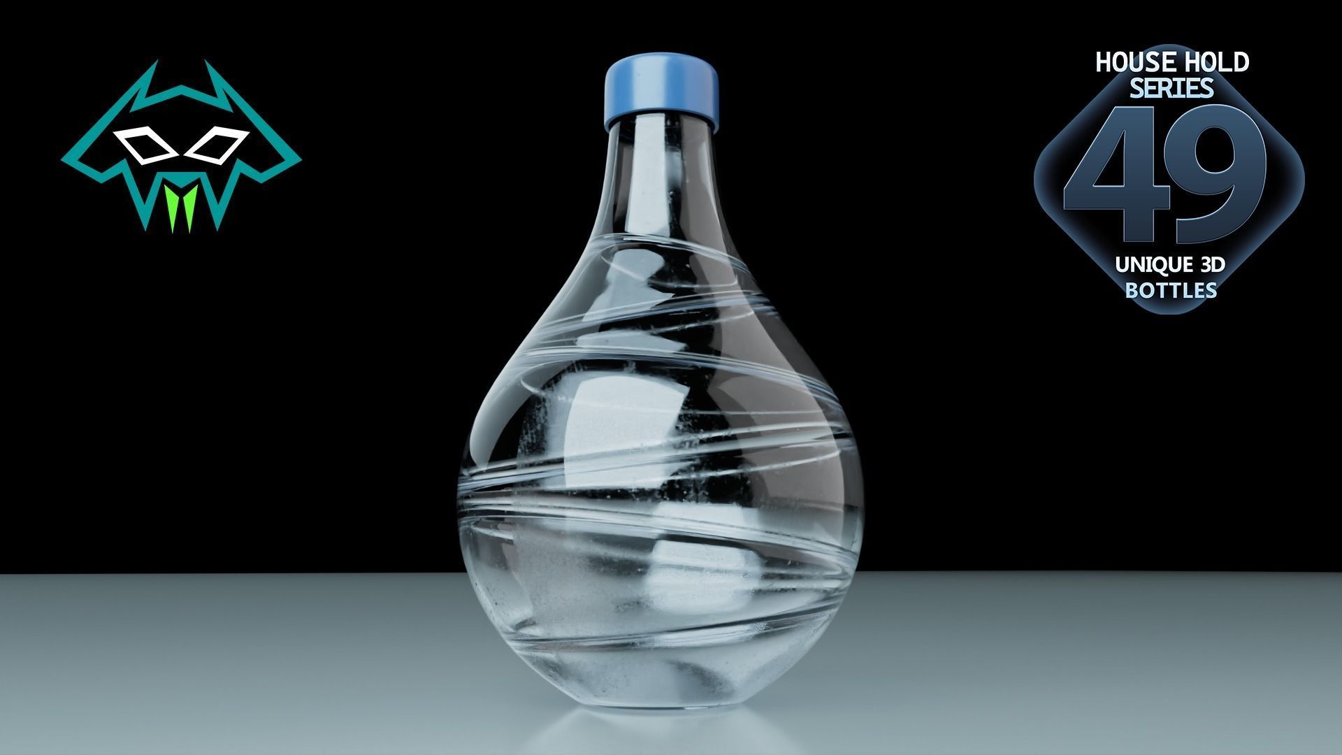 House Hold Series - 49 Unique 3D Bottles - 3rd Batch  Low-poly 3D model_7