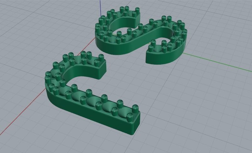 Letters C J Model 2050 3D print model_2