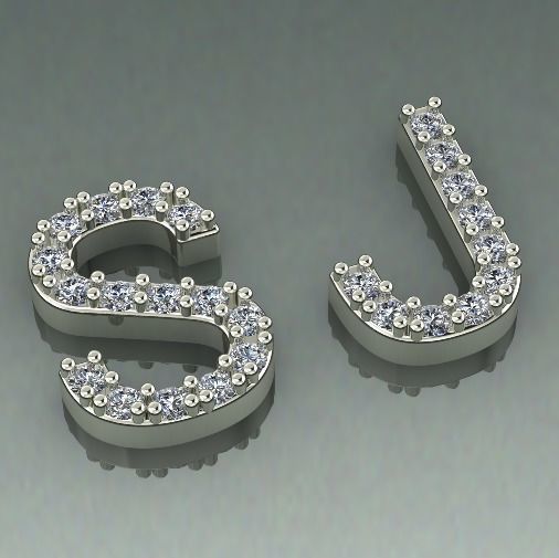 Letters C J Model 2050 3D print model_1