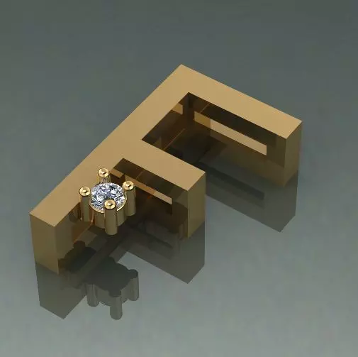 Letter F Model 2049 3D print model_0