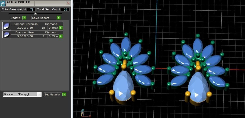 Set Puset Earrings Model 2045 3D print model_19