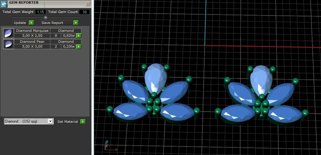 Set Puset Earrings Model 2045 3D print model_20