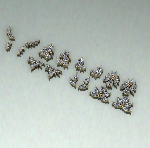 Set Puset Earrings Model 2045 3D print model_1