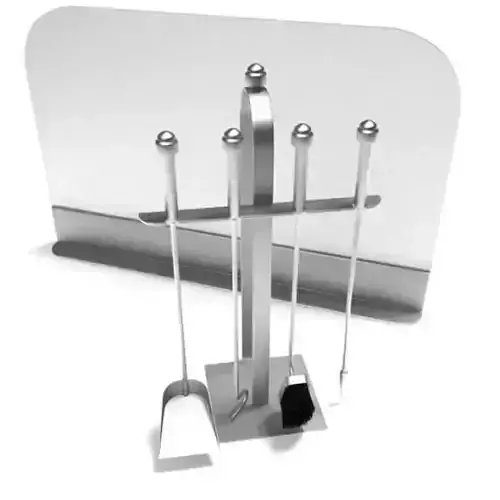 Silver Fireplace Tool Set