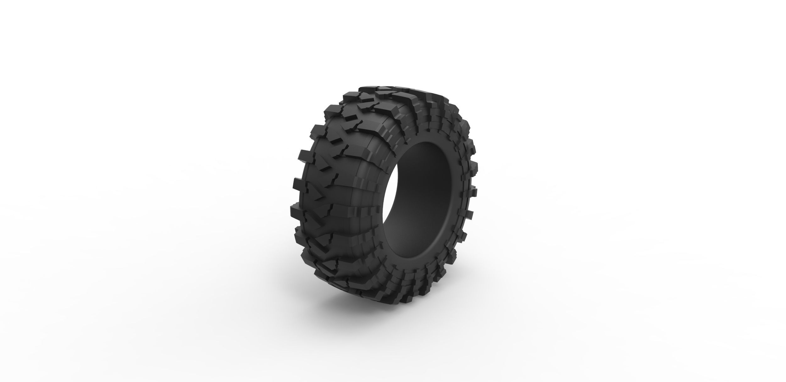 Offroad tire 39 Scale 1 to 25 3D print model_1