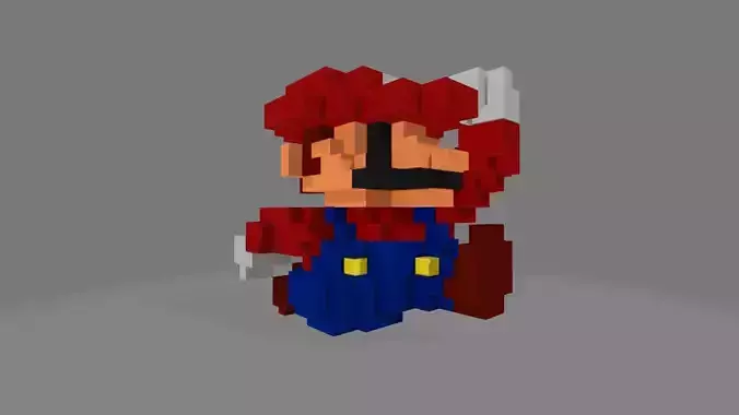 Mario 8 bit 3D print model