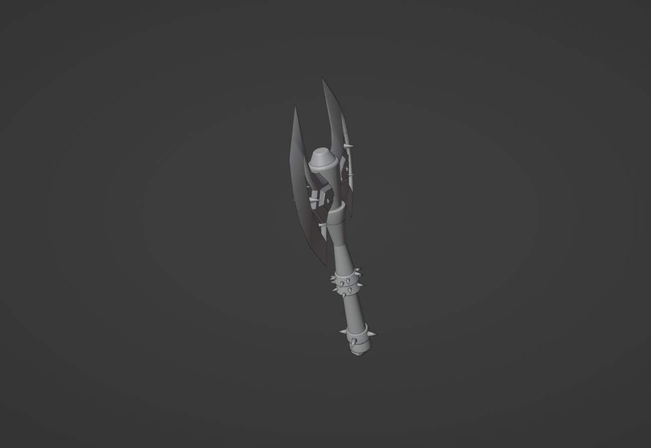 Two face axe 3D print model_3