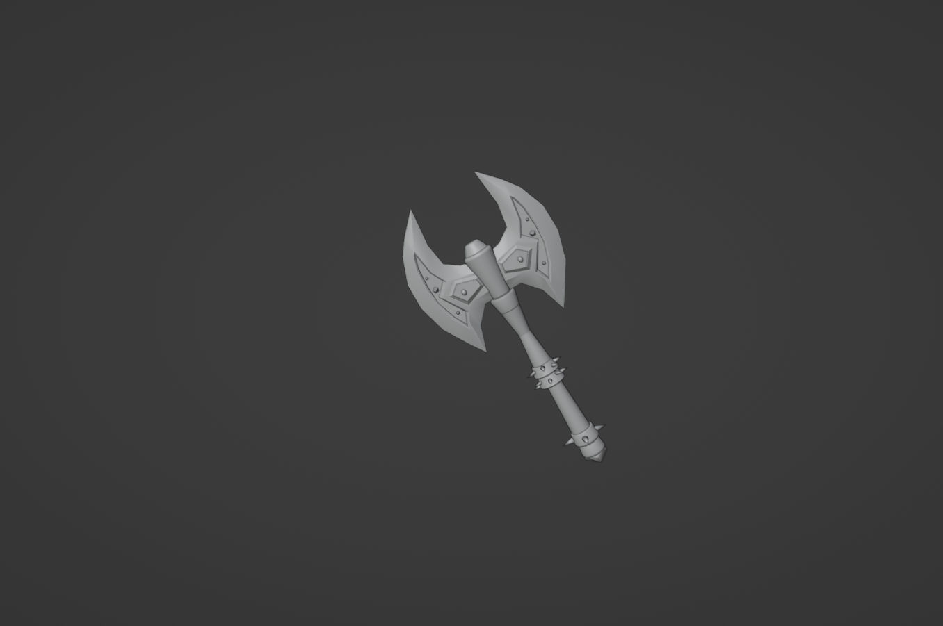 Two face axe 3D print model_4