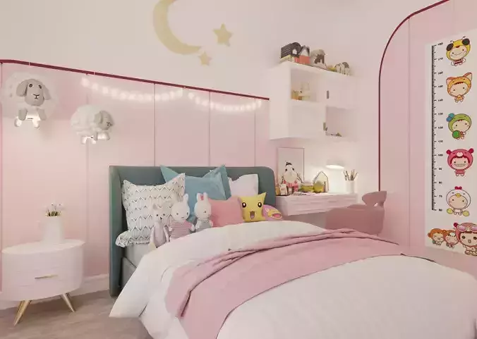 GIRLS ROOM DESIGN 3D MAX