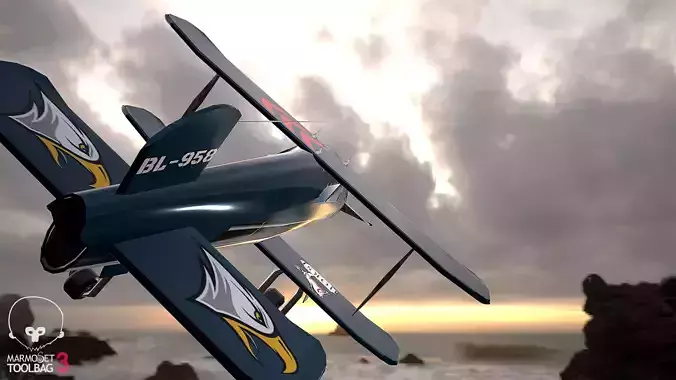 Racing aircraft Low-poly 3D model