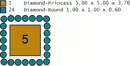 3DM Format Dainty princess cut ring for women