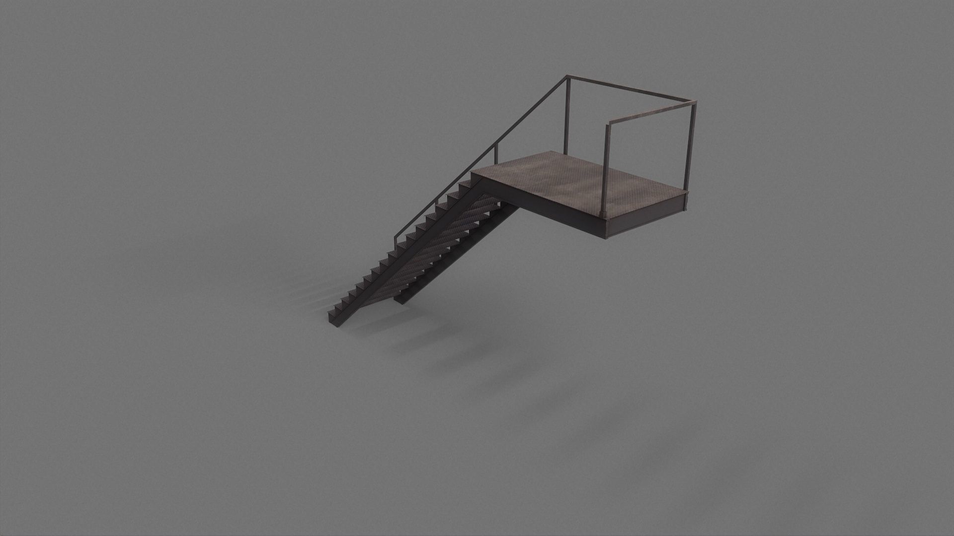 Industrial Stairs Low Poly Low-poly 3D model_10