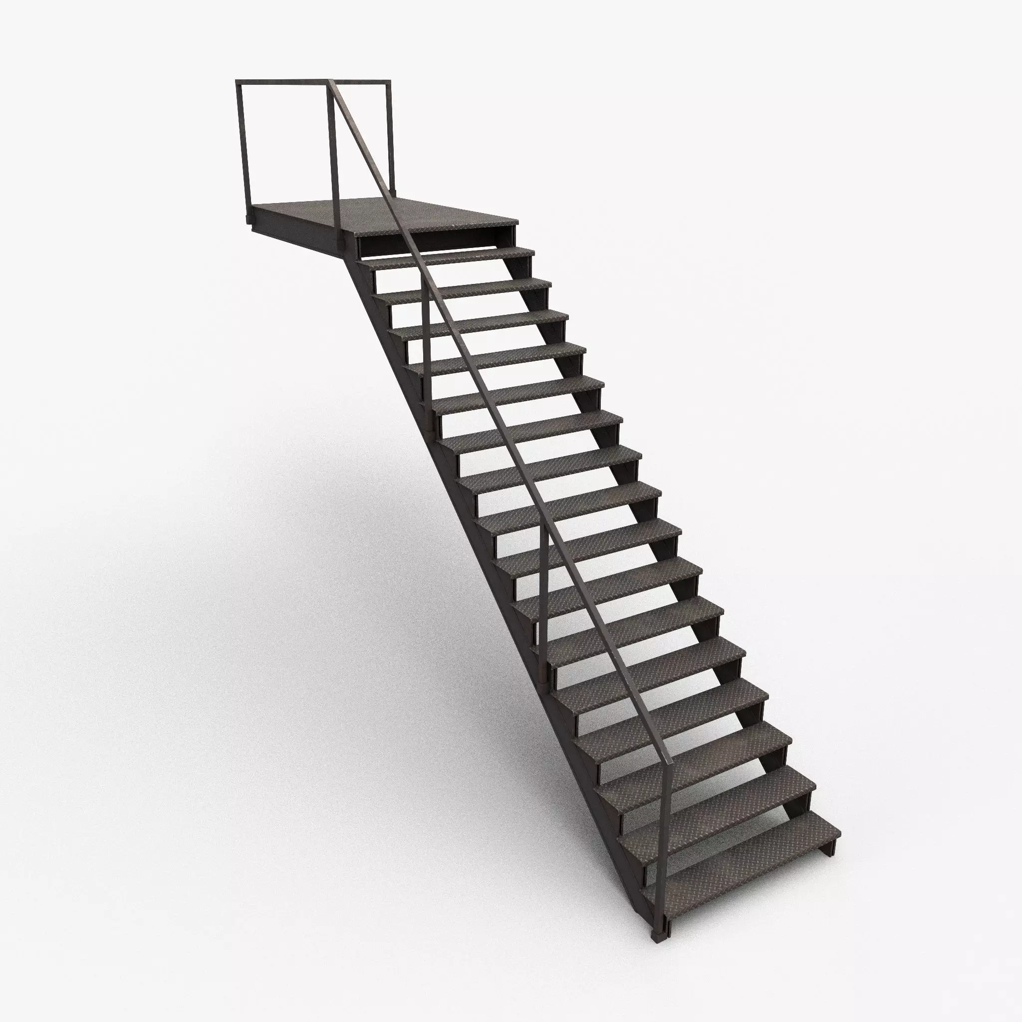 Industrial Stairs Low Poly Low-poly 3D model_0