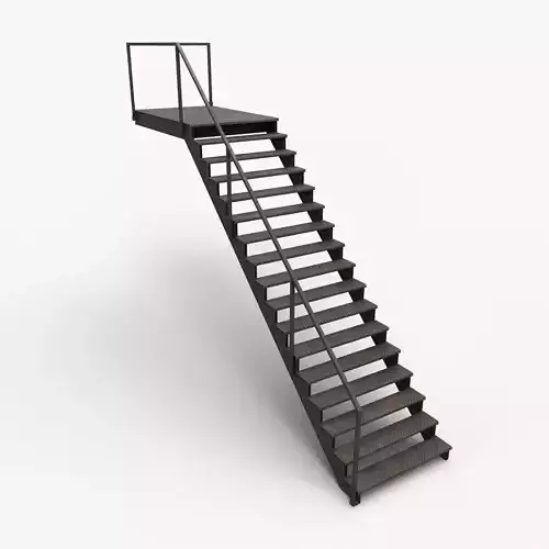 Industrial Stairs Low Poly Low-poly 3D model
