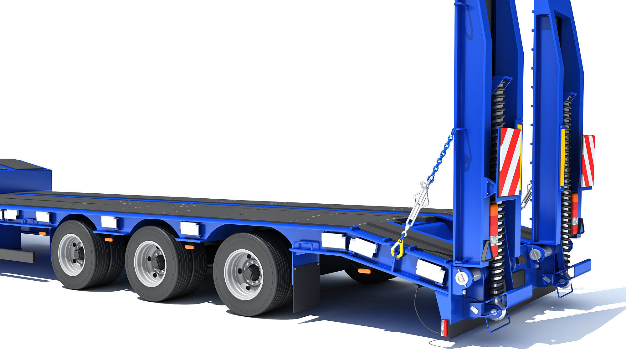 Heavy Truck with Semi Low Loader Trailer 3D model_15