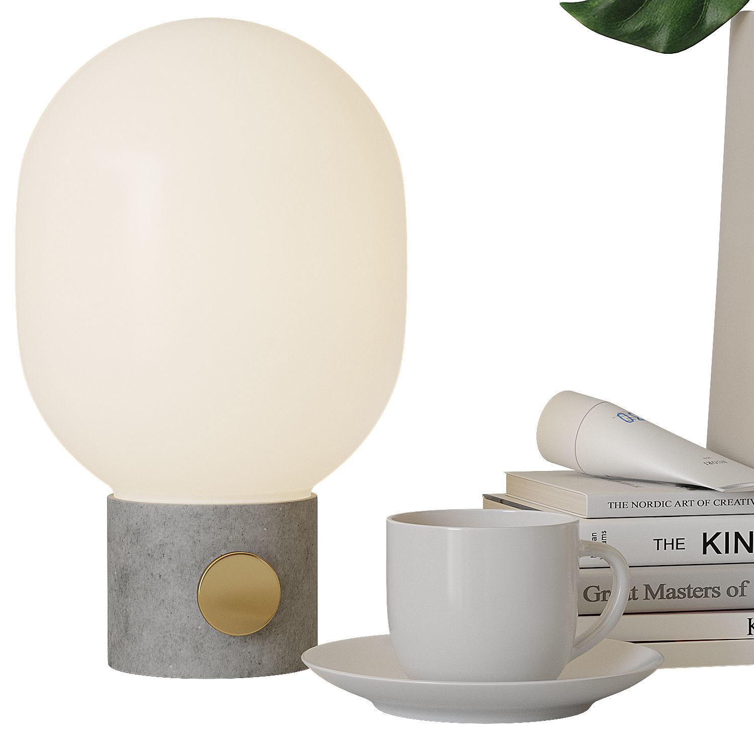 Decorative set for bedside table 3D model_2