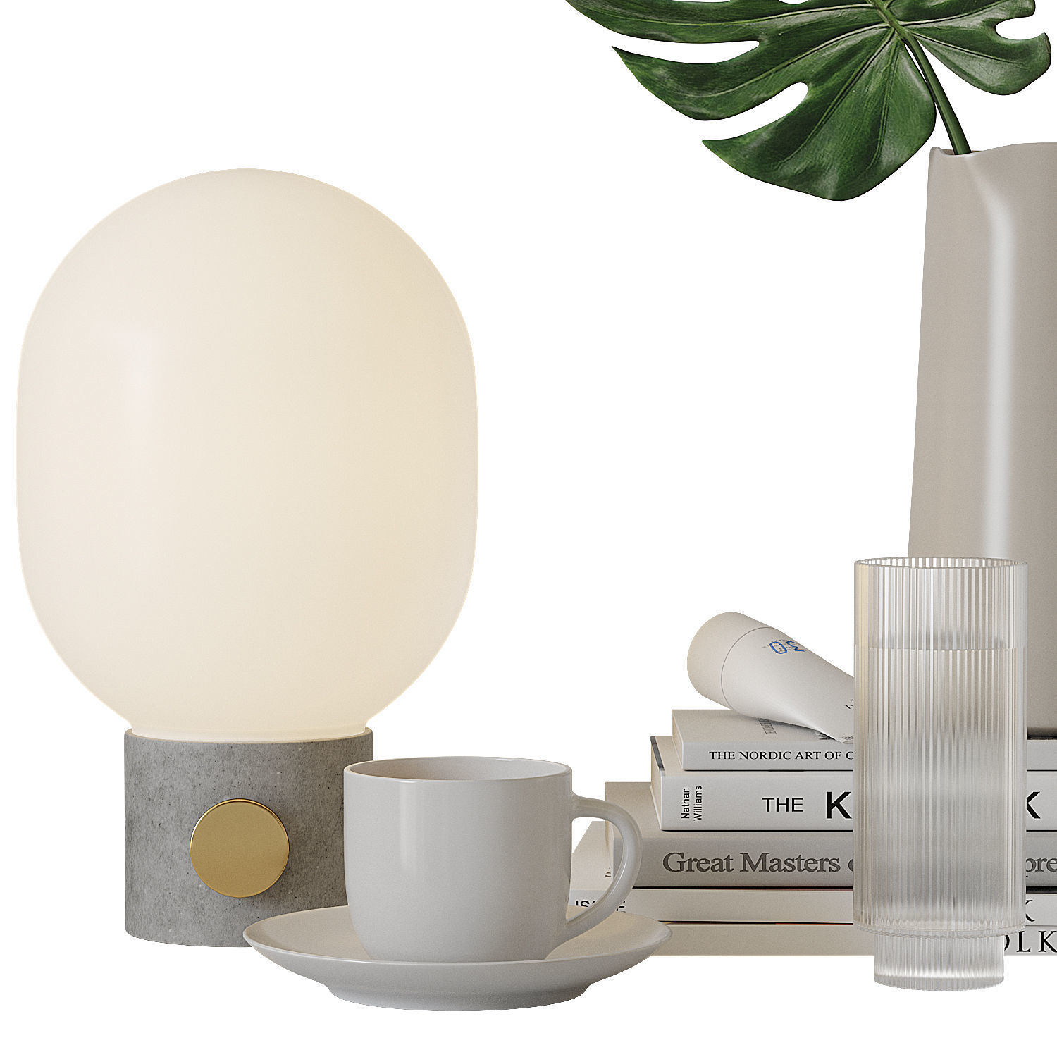 Decorative set for bedside table 3D model_1