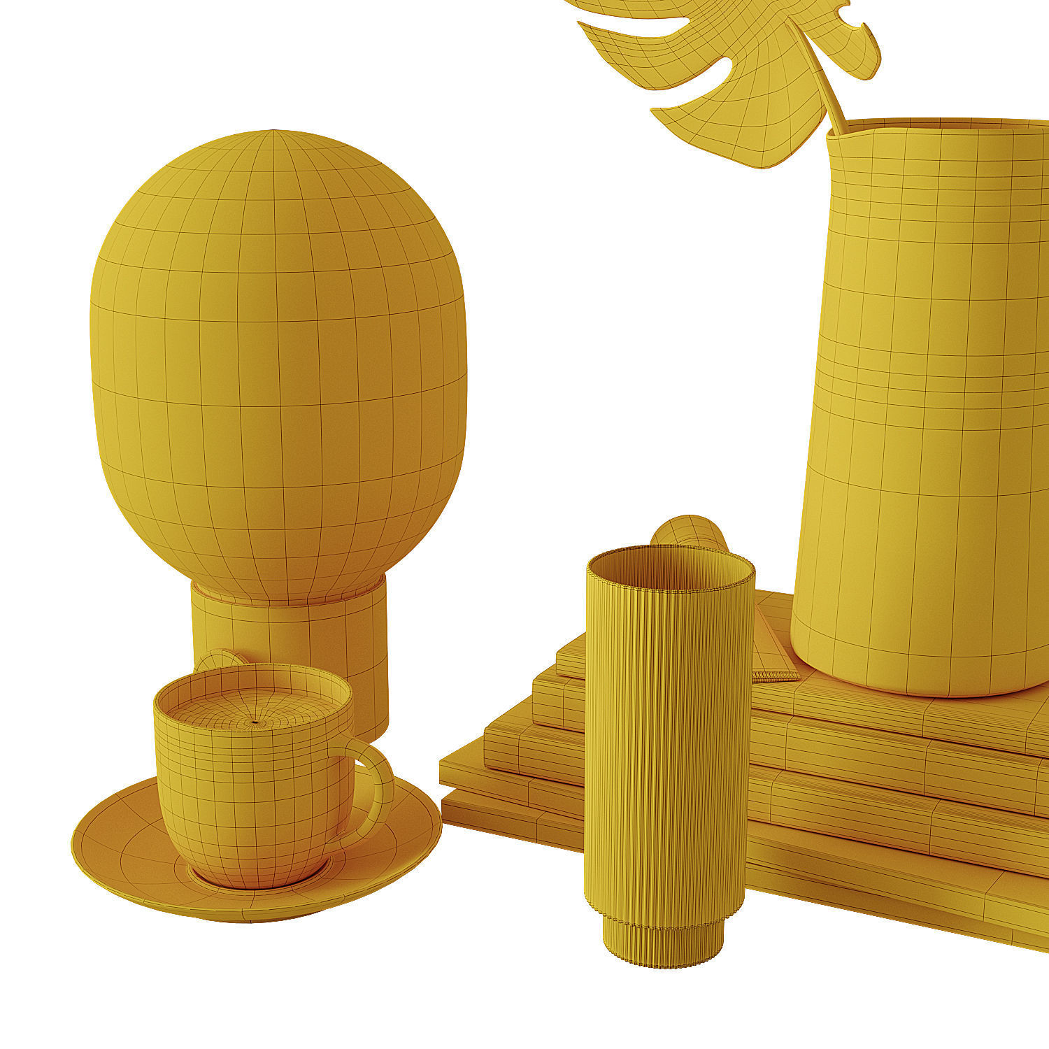 Decorative set for bedside table 3D model_11