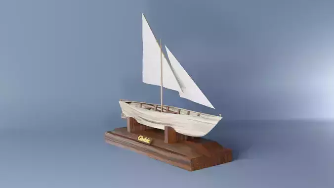 Wooden boat for decoration