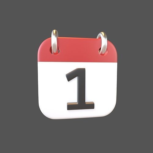 Calendar Icon 1 v1 001 Low-poly 3D model