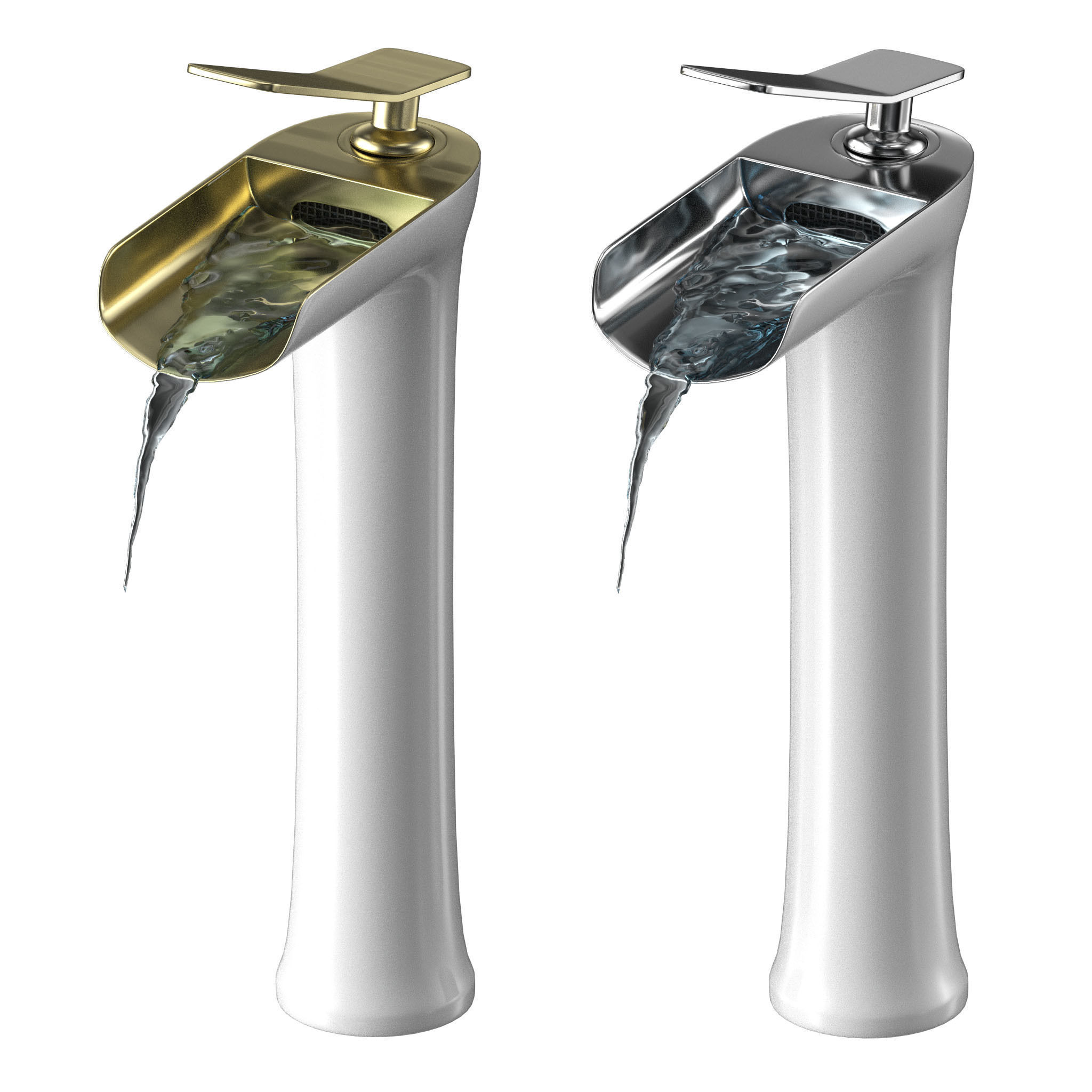 Waterfall Single Handle Basin Faucet 3D model_1