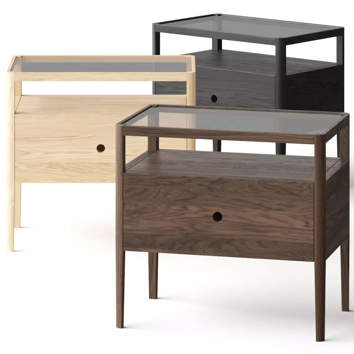 ETHNICRAFT Spindle Nightstand Bedside Table 3D model_0