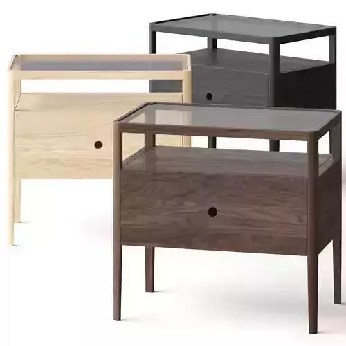 ETHNICRAFT Spindle Nightstand Bedside Table