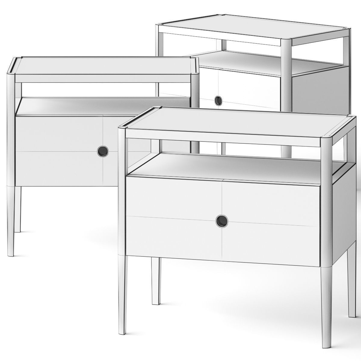 ETHNICRAFT Spindle Nightstand Bedside Table 3D model_1