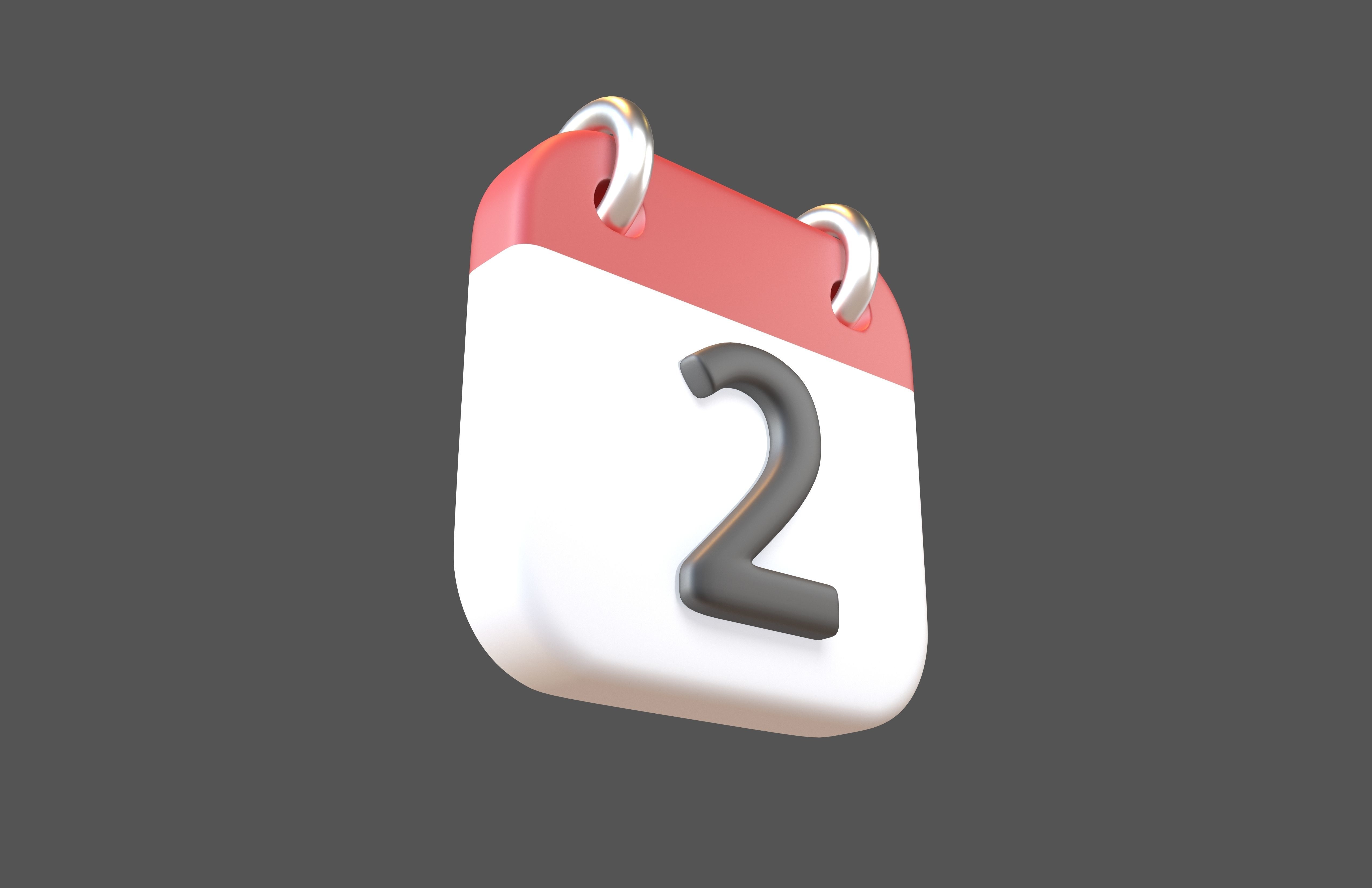 Calendar Icon 2 v1 001 Low-poly 3D model_3